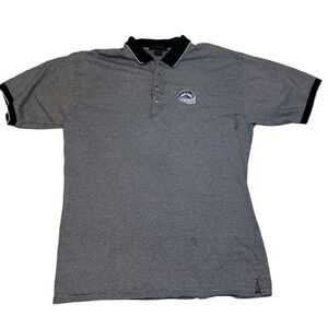 Colorado Rockies Striped Polo Shirt Size XL Antigua Short Sleeve Chest Logo